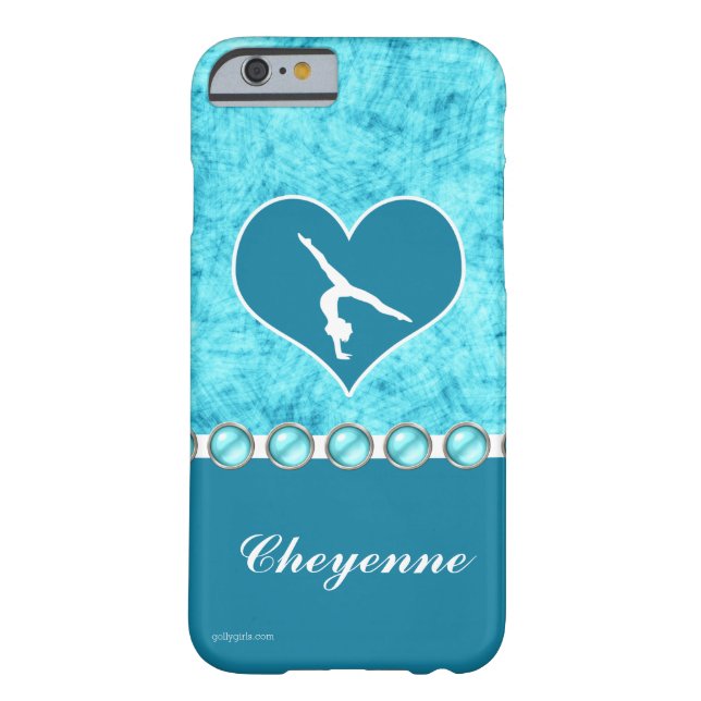 Personalized Beautiful Turquoise Gymnastics Case-Mate iPhone Case (Back)