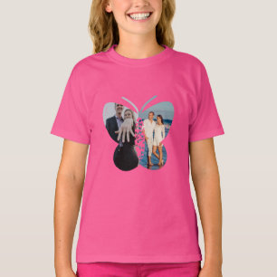 Personalized Beautiful Two Photo Butterfly Custom T-Shirt