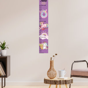 Personalized Beautiful Unicorn Girls Growth Chart