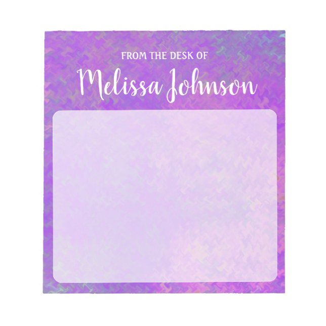 Personalized Beautiful Violet Marbling Notepad (Front)