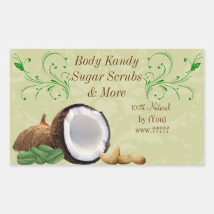 Personalized Beauty Business Coconut Scroll Label