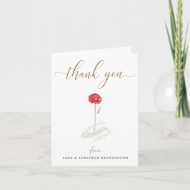 Personalized Beauty & the Beast Inspired Thank You (Front)