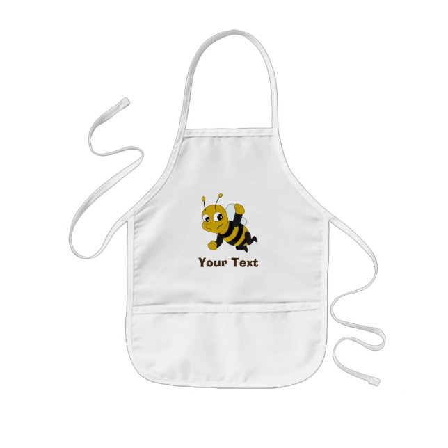 Personalized bee cartoon  kids apron (Front)
