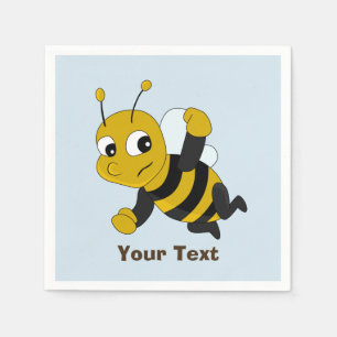Personalized bee cartoon napkins