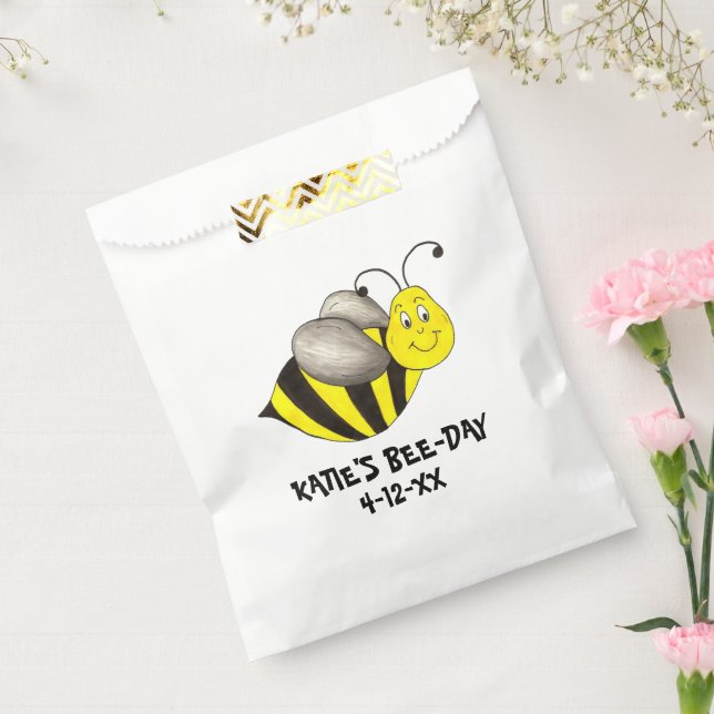 Personalized Bee Day Bees Bumblebee Birthday Party Favour Bag (Sealed)