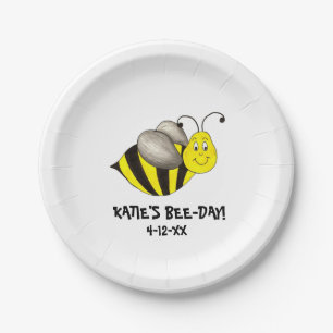 Personalized Bee Day Bumblebee Birthday Bday Plate