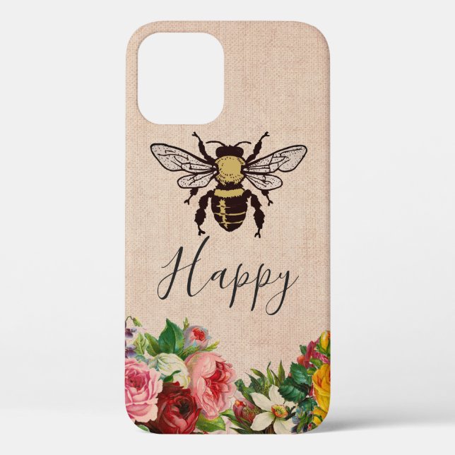Personalized Bee Happy Phone Case (Back)