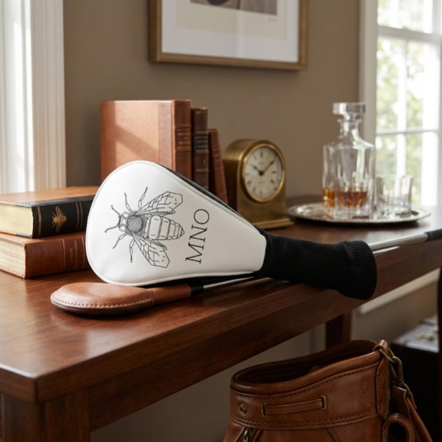 Personalized Bee Monogram  Golf Head Cover (Creator Uploaded)