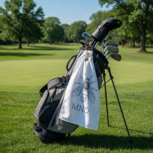 Personalized Bee Monogram Golf Towel