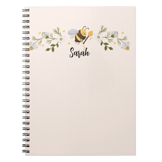 Personalized Bee Name Custom Journal (Front)