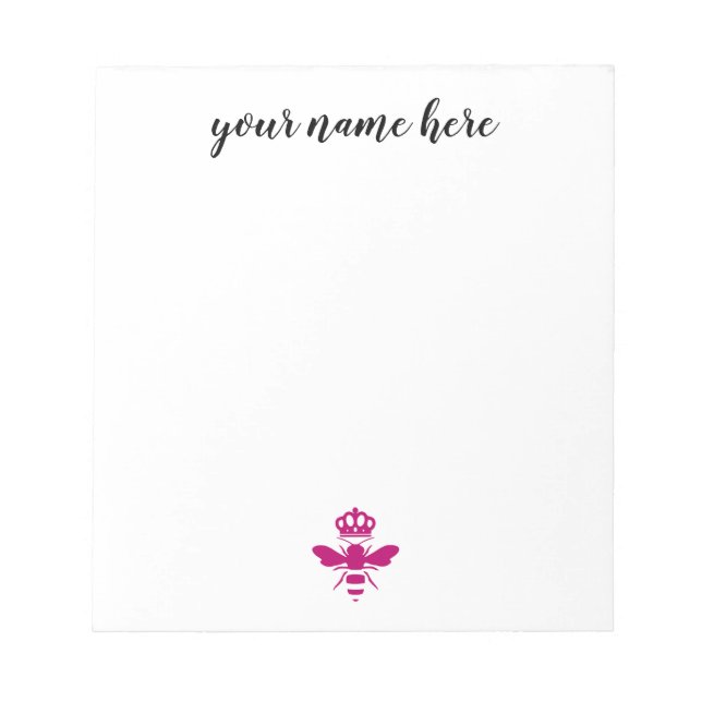 Personalized Bee Notepad (Front)