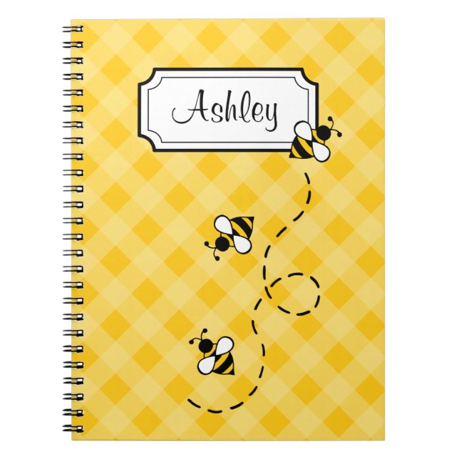 Personalized Bee School Office Notebook Gift (Front)