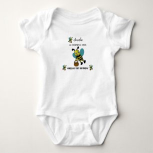 Personalized Bee theme 1st Birthday party Baby Bodysuit