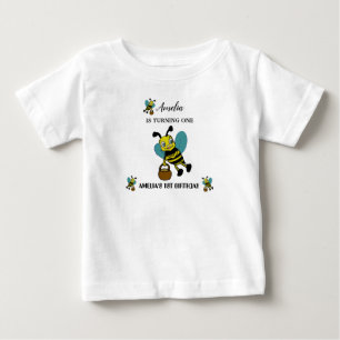 Personalized Bee theme 1st Birthday party Baby T-Shirt
