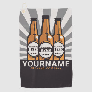 Personalized Beer Bottle Craft Brewing Company Golf Towel