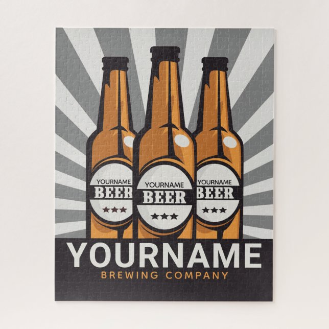 Personalized Beer Bottle Craft Brewing Company Jigsaw Puzzle (Vertical)