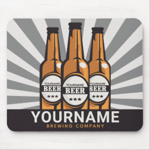 Personalized Beer Bottle Craft Brewing Company Mouse Pad