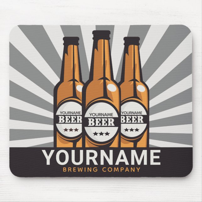 Personalized Beer Bottle Craft Brewing Company  Mouse Pad (Front)