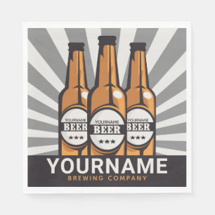 Personalized Beer Bottle Craft Brewing Company  Napkin