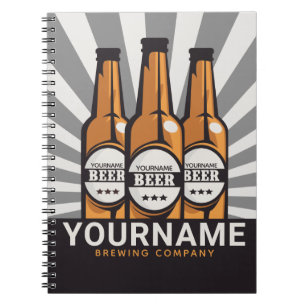 Personalized Beer Bottle Craft Brewing Company Notebook