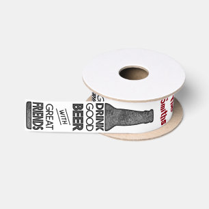 Personalized Beer Bottle Ribbon Satin Ribbon