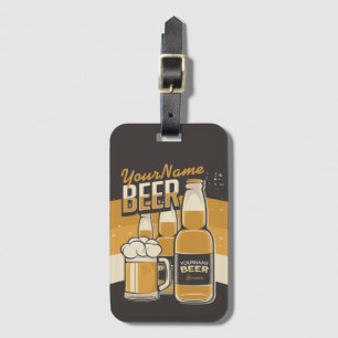 Personalized Beer Bottle Sudsy Mug Brewing Bar Luggage Tag