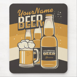 Personalized Beer Bottle Sudsy Mug Brewing Bar  Mouse Pad