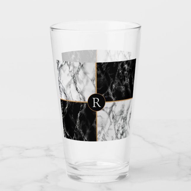 Personalized Beer Glass with Custom Letter (Front)