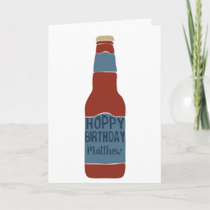 Personalized Beer Lovers Hoppy Birthday Card