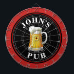 Personalized Beer Pub Dartboard<br><div class="desc">A personalized dart board with a mug of beer and your name or other desired text. Simply edit the sample text with your information.</div>