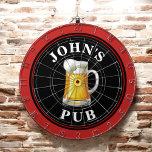 Personalized Beer Pub Dartboard<br><div class="desc">A personalized dart board with a mug of beer and your name or other desired text. Simply edit the sample text with your information.</div>