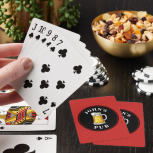 Personalized Beer Pub with Any Name Playing Cards