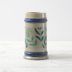 Personalized Beer Stein in White/Gold or Grey/Blue