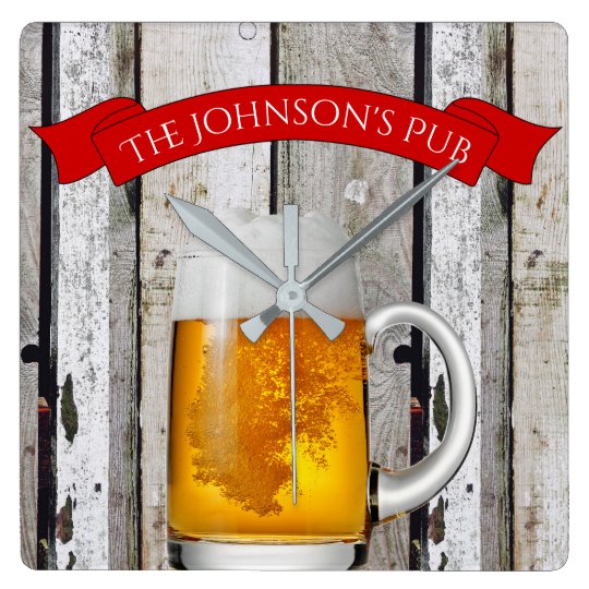 Personalized Beer Stein & "(Your Name) Pub" Wall Clocks