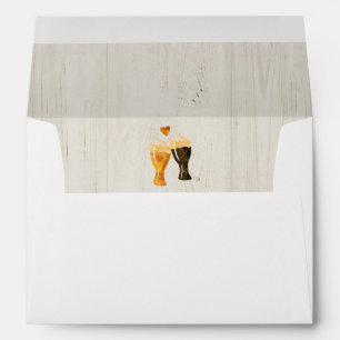 Personalized Beer Toast, Light Wood, Brewery Lined Envelope