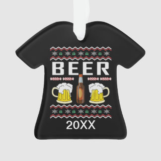 Personalized Beer Ugly Christmas Sweater Ornament