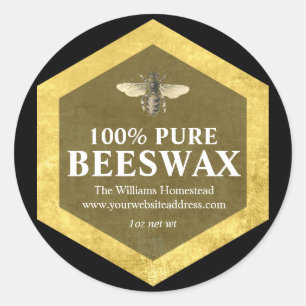 Personalized  Beeswax Label with Apiary Name