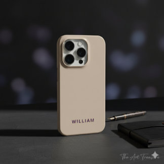 Personalized Beige Colour iPhone Case with Custom