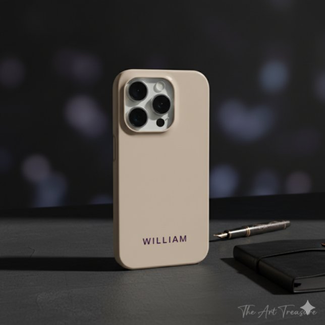 Personalized Beige Colour iPhone Case with Custom (Creator Uploaded)