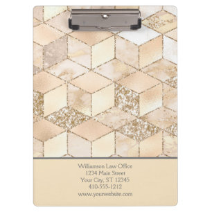 Personalized Beige Cream Neutral Colours Geometric Clipboard