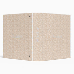 Personalized Beige Geometric 3 Ring Binder