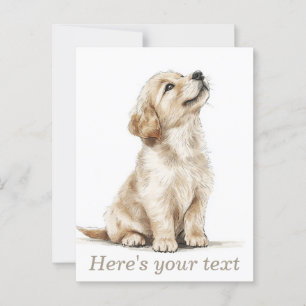 Personalized Beige Golden Retriever Baby Postcard