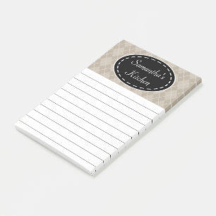 Personalized Beige Kitchen Post It Notes