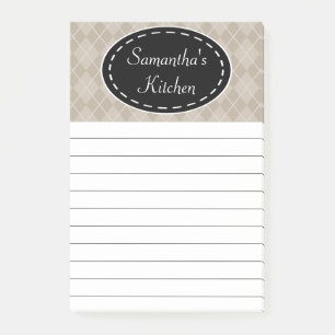 Personalized Beige Kitchen Post It Notes