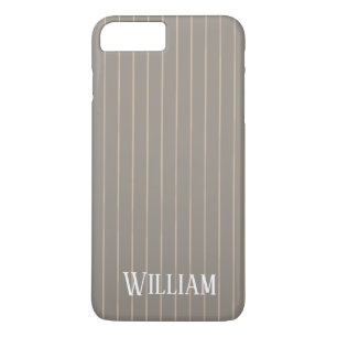 Personalized beige pinstripes Case-Mate iPhone case