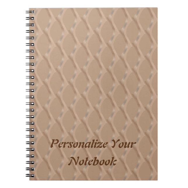 Personalized Beige Sculpted Pattern Notebook (Front)