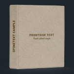 Personalized Beige Tones Linen Burlap Fabric Look Mini Binder<br><div class="desc">Elegant,  beige linen texture,  burlap with dark brown personalized typography.
Simple,  minimalistic design.</div>