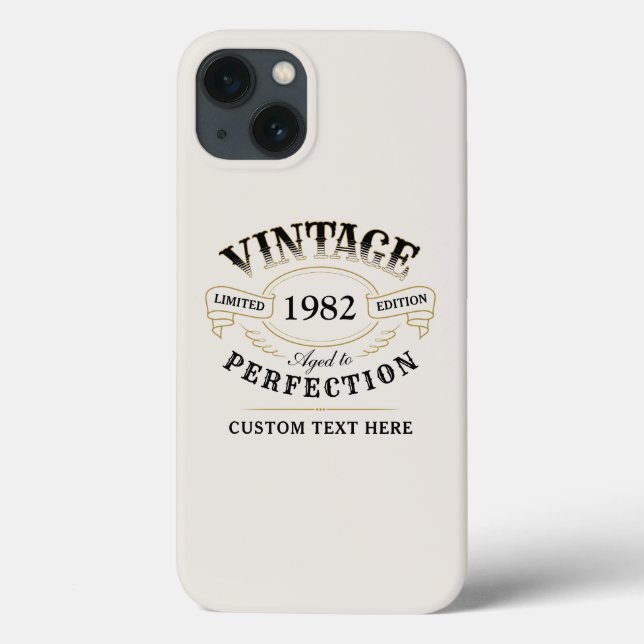 Personalized beige Vintage Aged To Perfection Case (Back)