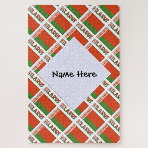 Personalized Belarus Tiled Flag Name Jigsaw Puzzle