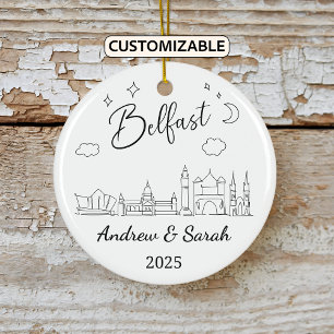 Personalized Belfast Ornament, Northern Ireland Ceramic Ornament